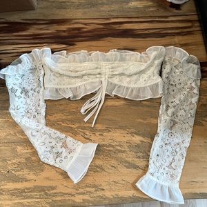 White Lace Crop Top